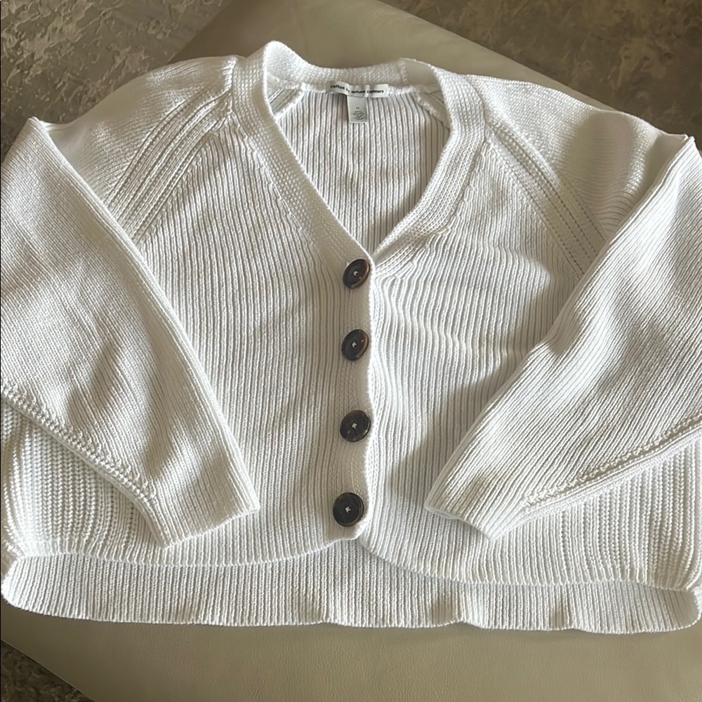 Autumn Cashmere White Sweater Italian cotton